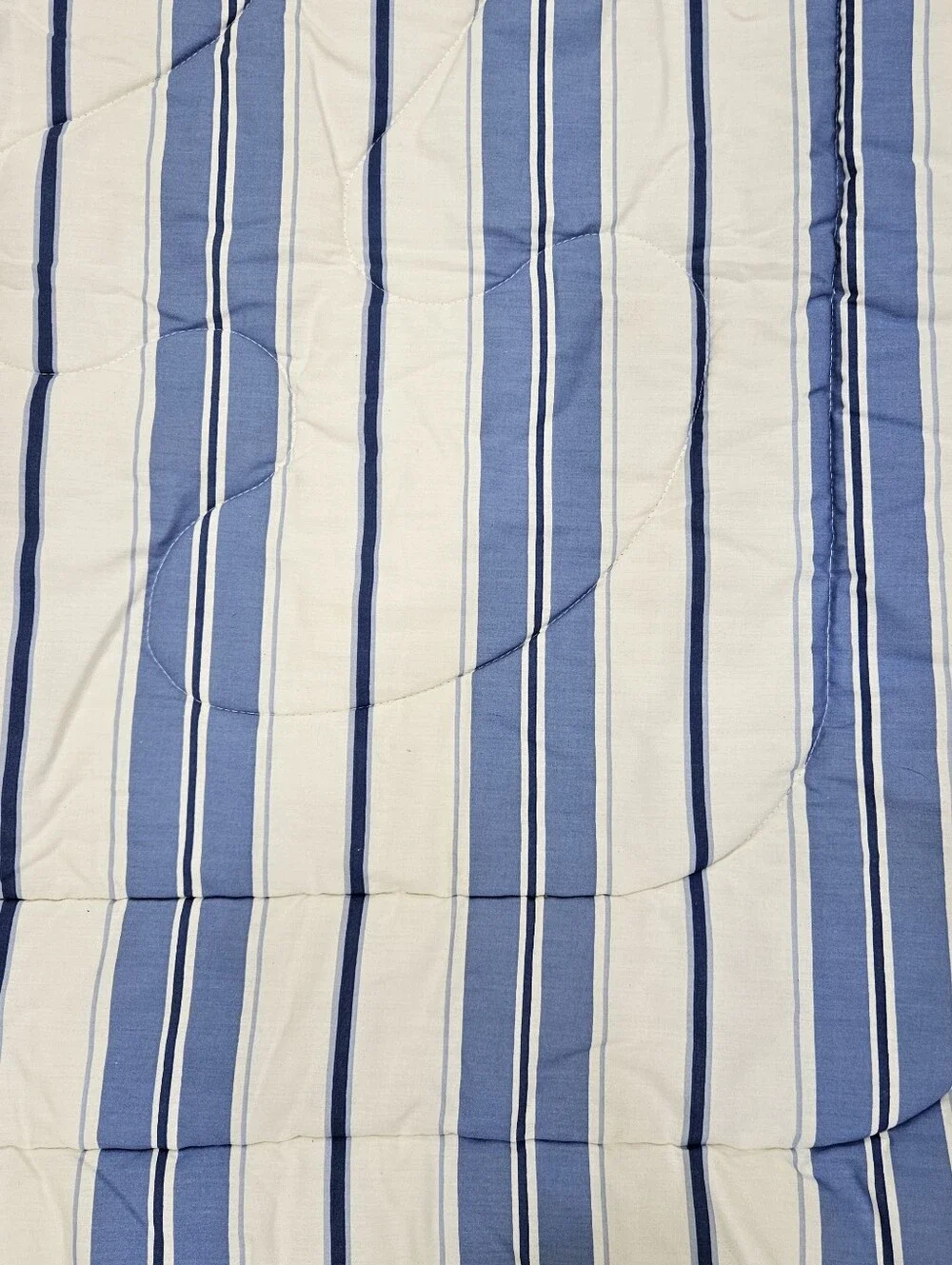 VTG Laura Ashley Palace Garden Twin Comforter Ruffled Blue Floral Stripe NWOT